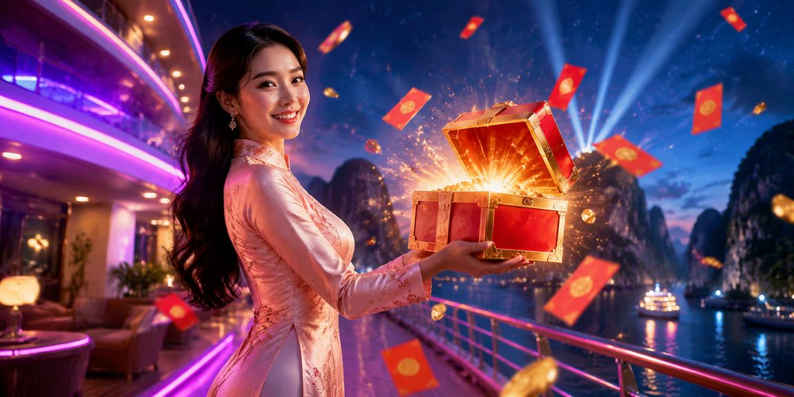 Thành viên VIP nhận phong bì đỏ thưởng đặc biệt trên vịnh Hạ Long trong trang phục áo dài